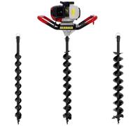 Suricut Tarière Thermique Semi-Professionnelle 62 cm3 + Lot de 3 mèches (60, 80 et 100 mm)