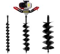 Suricut Tarière Thermique Semi-Professionnelle 62 cm3 + Lot de 3 mèches (80, 150 et 250 mm)