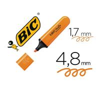 Surligneur bic tank marking highlighter sechage rapide pointe biseautee coloris orange