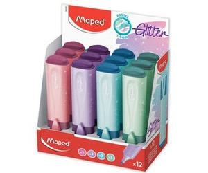 Surligneur FLUO'PEPS Glitter PASTEL, présentoir de 12
