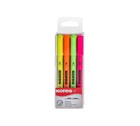 Kores Surligneur Pen – Pointe biseautée 0,5–3,5 mm – Étui 4 couleurs assorties