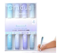 Surligneur pastel - 4 surligneurs colorés pour la prise de notes | Protection des yeux Key Mark Peinture Ligne Oblique Tête Main Compte Stylo, Bible Surligneurs Et Stylos