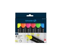 Schneider 115096 Pochette de 6 surligneurs Jaune/Orange/Rose/Vert/Rouge/Bleu