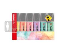 Surligneur Stabilo Boss couleurs assorties pastels - Pochette de 6
