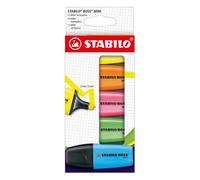 Surligneur Stabilo Boss mini couleurs assorties- Etui carton de 5