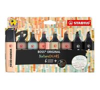 Surligneur Stabilo Boss couleurs assorties nature - Pochette de 8