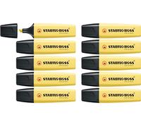 Surligneur STABILO BOSS ORIGINAL Pastel - Lot x 10 surligneurs - Crème de jaune