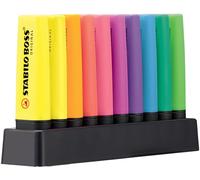 Surligneur STABILO BOSS ORIGINAL - Set de bureau x 10 surligneurs fluo