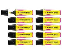 Surligneur STABILO BOSS SPLASH- Lot x 10 surligneurs fluo- Jaune