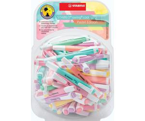 Surligneur Stabilo swing cool Pastel Bonbon Bocal à bonbons 100 pcs/6 couleurs