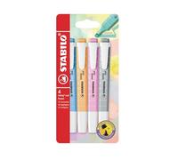 Surligneur STABILO swing cool Pastel - Pochette x 4 surligneurs pastel - abricot + bleu + mauve + gris