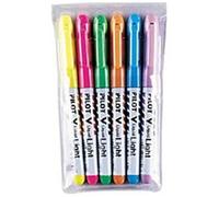 Pilot Pen Surligneur V-Light Pointe biseautée Couleurs assorties Pochette de 6