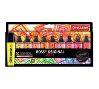 Surligneurs - BOSS - ORIGINAL ARTY - Couleurs chaudes - 10 pièces - Rechargeables