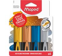 Maped Surligneur GLITTER METAL – étui de 4