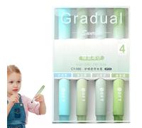 Surligneurs Pastel - Surligneur dégradé 4 couleurs pour étudiant,Protection des yeux Key Mark Peinture Ligne Oblique Tête Main Compte Stylo, Bible Surligneurs Et Stylos