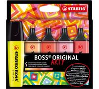 Surligneurs - STABILO BOSS Original - Arty - Assortiment 5 couleurs chaudes