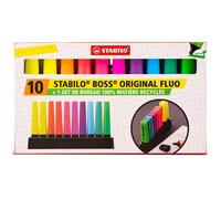 STABILO BOSS ORIGINAL - Surligneur - Set de bureau x 10 surligneurs 100% fluo