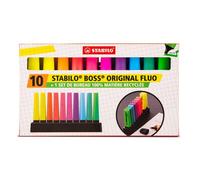 Surligneurs - STABILO - STABILO BOSS Original - Couleurs fluo - Pointe large - Pack 10