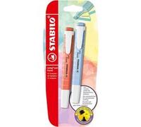 Surligneurs - STABILO Swing Cool Pastel - Bleu et corail - Lot de 2 surligneurs Bleu
