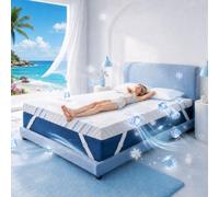 Surmatelas 120x200 cm en Mousse à Mémoire de Forme de Gel - 7.5cm sur Matelas 2 Personnes, Double Face duretés différentes, Housse Lavable Machine, pour Matelas & canapé, essai 100 Jours