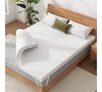 Surmatelas 160 x 200 cm H2/H3, Mémoire de Forme, 10CM épaisseur Surmatelas en Gel avec Housse Amovible et Lavable- Fond antidérapant - 4 Bandes- pour lit à sommier tapissier, canapé-lit, Blanc