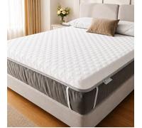 Surmatelas 160x200 cm - Épaisseur de 10 cm, Mousse à haute résilience, ,Non amovible,Confort Optimal,Antidérapant,Blanc