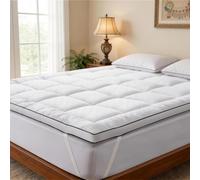 Surmatelas 180x200cm Protège Matelas en Microfibre Respirant, Blanc | 1000GSM, Hypoallergénique, avec Sangles Élastiques