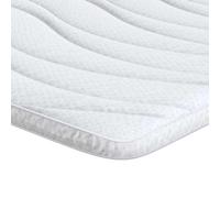 Surmatelas 200 x 200 cm Tissu en Tricot Blanc Mousse de Latex | Maille respirante, mousse de latex, ultra doux, blanc neutre, usage intérieur, nettoyage chiffon humide