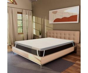 Surmatelas 85x190 en MemoryFoam - haut de 7 cm, déhoussable, zones différenci...