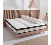 Surmatelas 90x190 cm - Mémoire forme 7 zones - Blanc G
