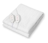 Todeco Surmatelas Chauffant Double Électrique, 160x140cm, 120W Chauffe-Matelas Double XXL pour 2 Personnes, 2 éléments de Commande, avec 3 Niveaux de température, Lavable