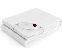 Surmatelas chauffant électrique - Sous-lit chauffant - 150 x 80 cm - 100 W - 6 niveaux - 8 h d'arrêt automatique - Prise UE - Lavable en machine - Blanc