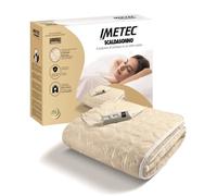 Imetec - Surmatelas Chauffant - Chauffe-lit Pour Lit Double 150 x 80 cm - 2 Commandes avec 2 Températures, Tissu Matelassé, Lavable À La Main et en Machine à 30 °C - Fabriqué en Italie