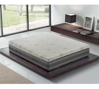 Surmatelas, correcteur de fermeté, hauteur de 10 cm, rend le matelas moins ferme et plus moelleux, housse en aloe vera, housse amovible et lavable en machine
