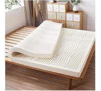 Surmatelas en latex naturel respectueux de l'environnement - Housse 100 % coton, 5,1 cm d'épaisseur, idéal pour soulager les douleurs aux épaules, 150 x 190 cm / 59x75in, confort sans produits
