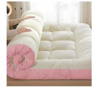 Surmatelas en velours épais - Grand lit d'hiver doux 150 x 200 cm avec 4 bandes d'ancrage élastiques - Tapis futon japonais respirant pour un confort ultime