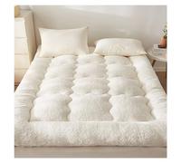 Surmatelas épais et doux en sherpa, pour lit jumeau XL, coussin moelleux, respirant, pliable, pour futon et matelas de sol, blanc, 100 x 200 cm
