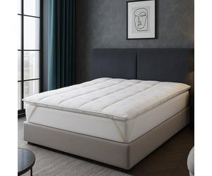 Surmatelas été 160 x 200 cm- 100% microfibre - Tissu Ice Cool rafraîchissant