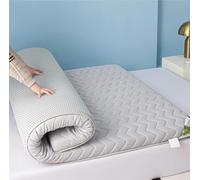 Surmatelas futon japonais de qualité supérieure, 8 cm d'épaisseur, respirant, pour chambre à coucher, camping, voyage et utilisation invités, portable, gris, 180 x 200 cm, table Sp Solut