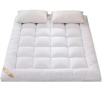 Surmatelas futon pour lit double - Coussin de sol épais matelassé avec rembourrage alternatif en duvet pour chambre d'amis - Matelas Shiki confortable 120 x 200 cm (blanc)