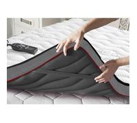 Surmatelas -Massant chauffant - 140x190 cm - Mousse à mémoire de forme - 8 cm d'épaisseur - 2 personnes