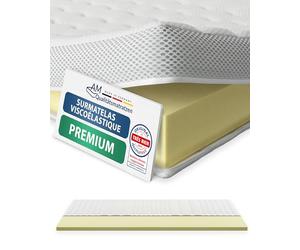 Surmatelas memoire de forme 200x200 6cm - Viscosoft surmatelas à haute densité - Housse de surmatelas respirante en TENCEL lyocell - Surmatelas 200 x 200 viscoélastique - Souple et adaptable - 200/200