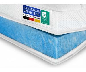 Surmatelas Mousse Gel - Premium | 140x190 cm | Deluxe (7 zones - 8 cm de hauteur) | OEKO-TEX Standard 100