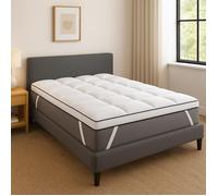 Surmatelas Plumes 180x200 by Sampur | 100% Plumes de Canard | Mi-Ferme et Moelleux | Épaisseur 8 cm