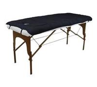 Surmatelas pour table de massage, coton et polyester - 78 x 187 x 3 cm - Noir -