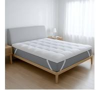 Surmatelas rembourré effet hôtel - THE WHITE STONE - 160x200 cm - Garnissage 1000 g/m² - Chambre d'air respirante - Ép. 3 cm