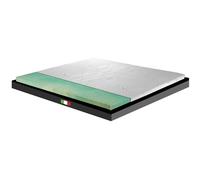 Surmatelas Rigide, Matelas correcteur orthopédique en biogreen, Hauteur 6 cm, Tissu hypoallergénique, déhoussable, 4 côtés en Argent, pour lit Double, 160 x 190 cm