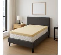 Surmatelas Top Confort Mémoire de Forme Souple 58 Kg-m3 100x200 x 4,5 cm Déhoussable Entretien Facile - Anallergique - à l'Aloe V