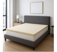 Surmatelas Top Confort Mémoire de Forme Souple 58 Kg-m3 140x200 x 4,5 cm Déhoussable Entretien Facile - Anallergique - à l'Aloe V
