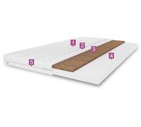 Surmatelas TOP5 - 180 x 200 cm - En coco - H4 - Blanc - 5 cm | Surmatelas 180 x 200 cm, tapis en coco double face, pour lit et canapé